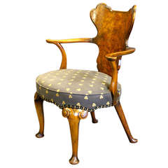 A George I style walnut arm chair