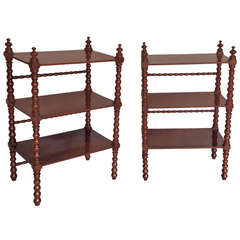 A pair of Mid19th Century mahogany Wot-Nots or Etageres