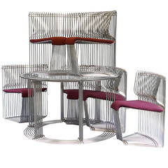 Rare Pantonova Table and Six Chairs by Verner Panton for Fritz Hansen
