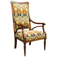 Art Nouveau Armchair with Liberty's Fabric Upholstery