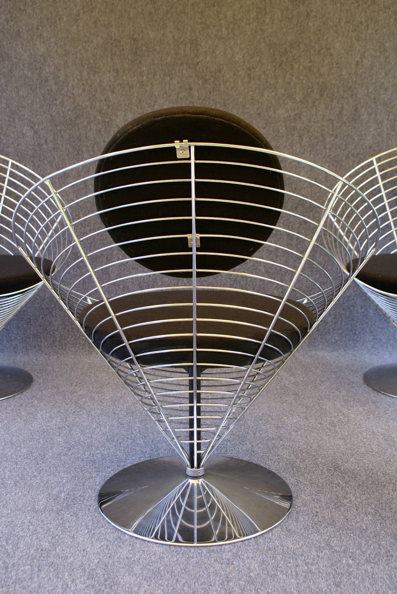 Danish Verner Panton Wire Cone Chairs for Fritz Hansen