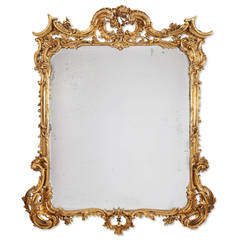 Large and Highly Decorative Giltwood Carved Mirror