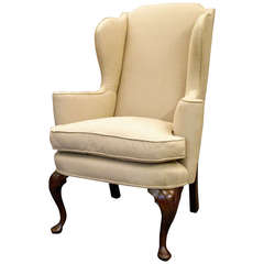 A George I style walnut wing chair