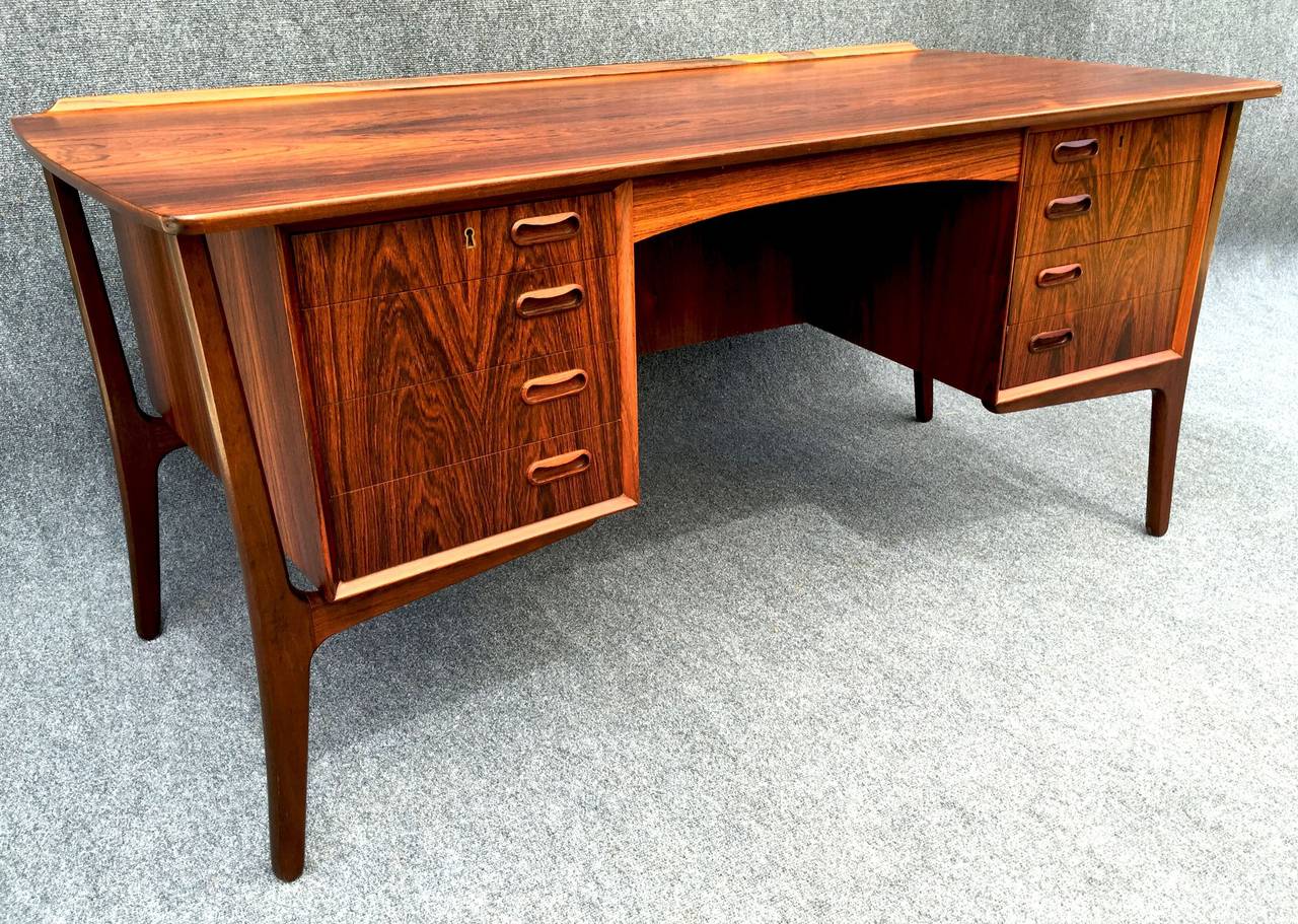 Mid-20th Century Curved Danish Rosewood Desk by Svend Aage Madsen
