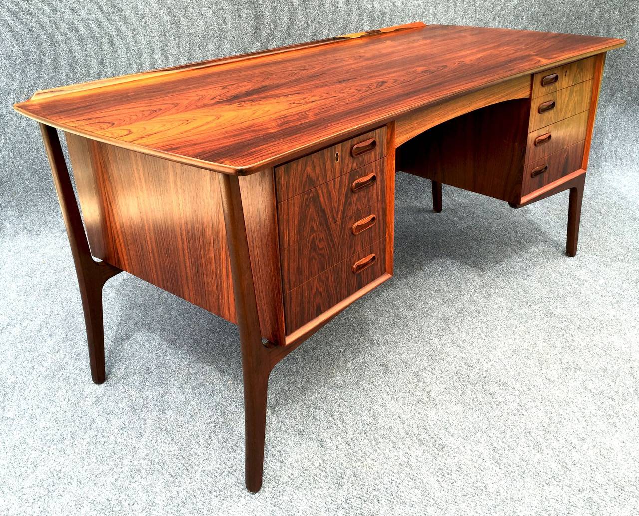 Curved Danish Rosewood Desk by Svend Aage Madsen 1