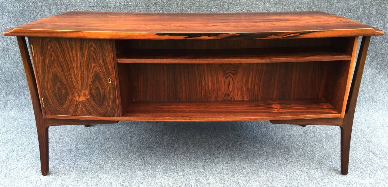 Curved Danish Rosewood Desk by Svend Aage Madsen 4