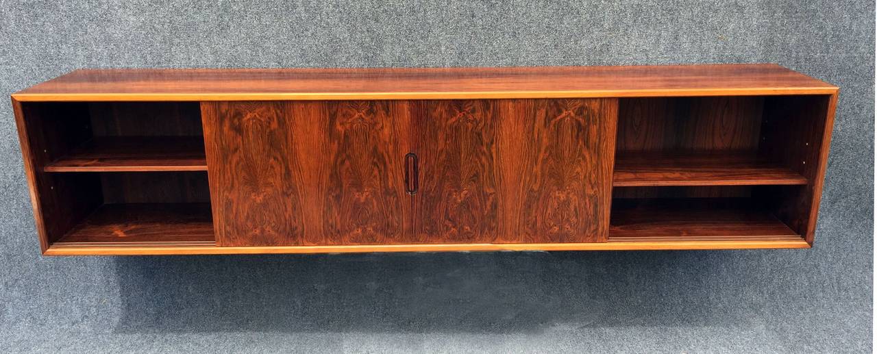 Danish Rosewood 'Floating' Wall-Mounted Sideboard