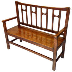 An Art & Crafts oak bench or settle