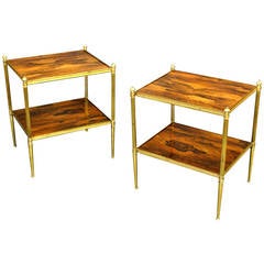 A superb quality pair of Etageres/lamp tables.