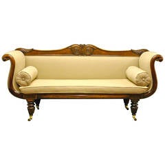 William IV Mahogany Scroll-Ended Sofa