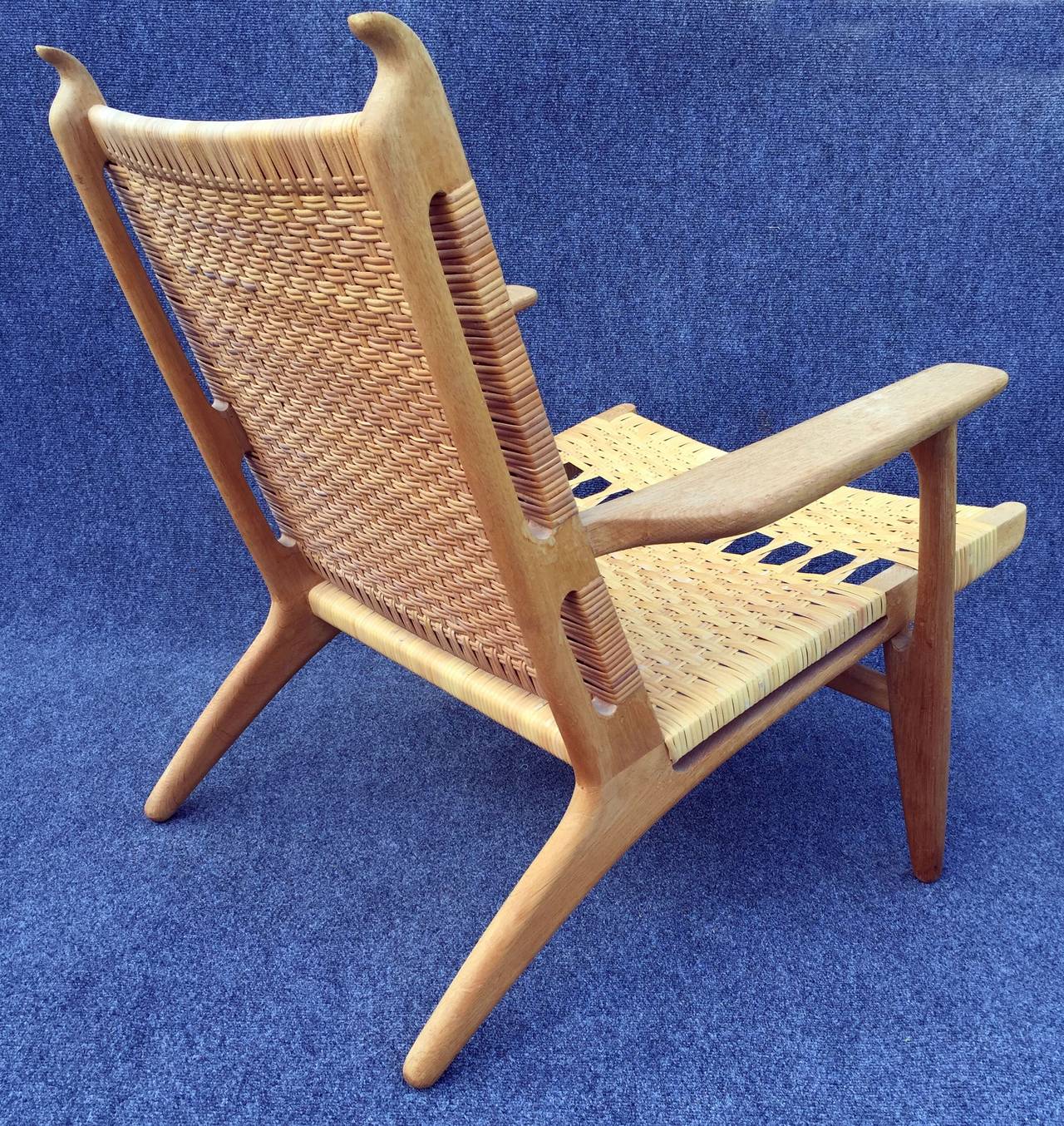 Danish CH27 Chair by Hans J. Wegner in Oak and Cane