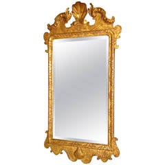 A good George II gilt wood Mirror or Looking Glass