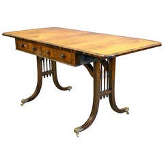 A rare rosewood & calamander sofa table attributed to Gillows