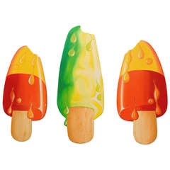 Amazing hand painted ice lollies on wood