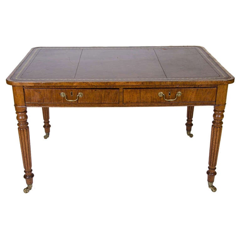George IV Figured Oak Partners Writing Table