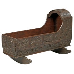 A Charming Oak Rocking Cradle