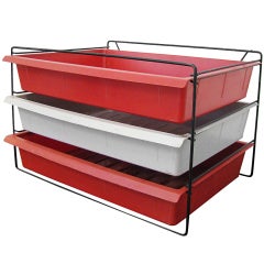 Rack with 3 plastic drawers, ca.1955 by Charlotte Perriand
