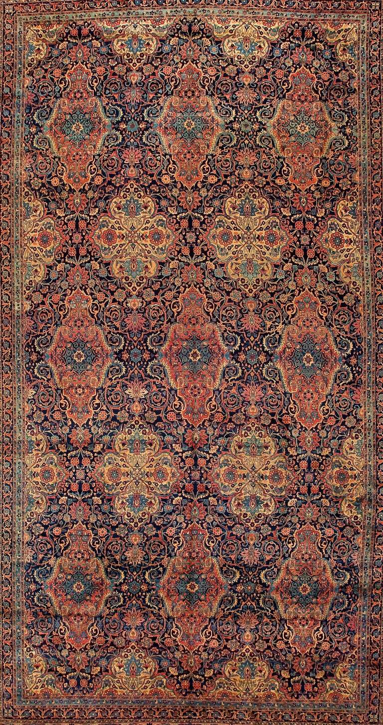 Indian Antique Agra Rug For Sale