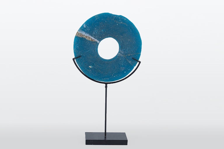 Burmese Turquoise Blue Glass Bracelet.