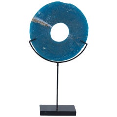 Burmese Turquoise Blue Glass Bracelet.