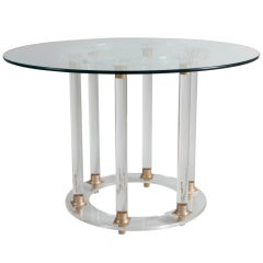 Lucite And Ormolu Mounted Round Table, Possibly By Jansen, Circa 1960.