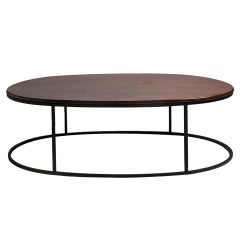 Custom Low Coffee Table with 19th c. Mahogany Top.