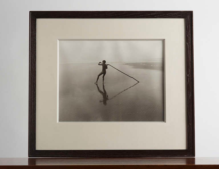 Photograph of Jock Sturges' sun Francois. In the right back corner signature “jst 879”.