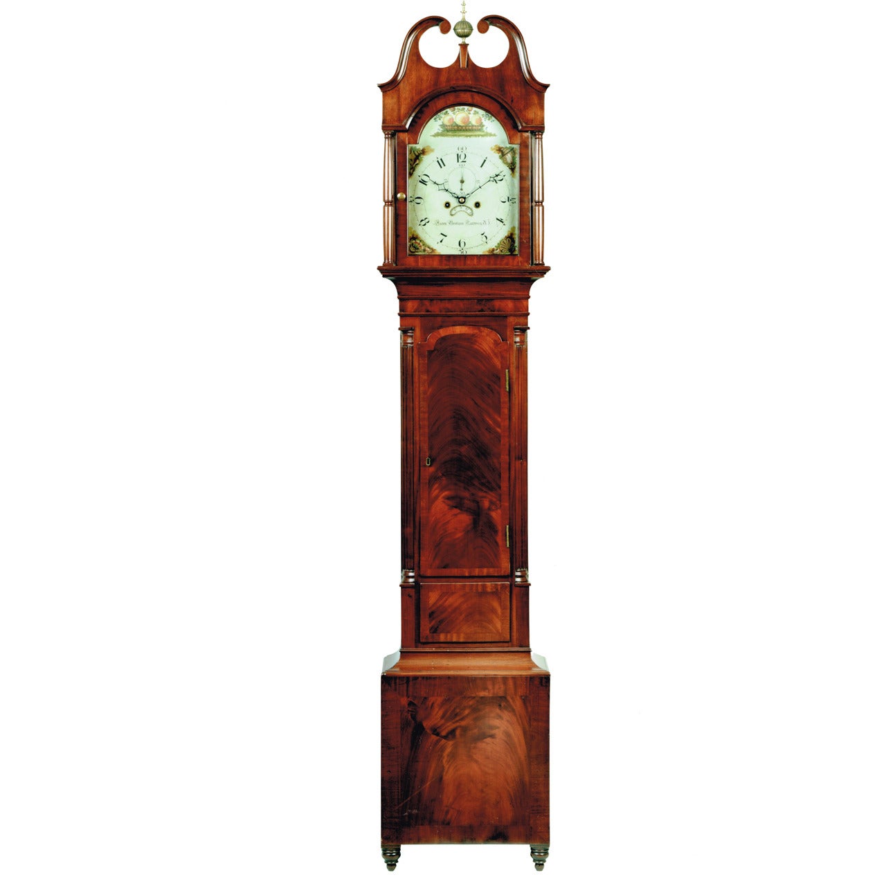 A Mahogany Longcase Clock by Aaron Brokaw, New Jersey