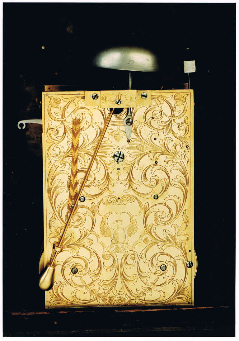 Georgien Horloge chevalet géorgienne ancienne du XVIIIe siècle en bois d'ébène de William Scafe de Londres en vente