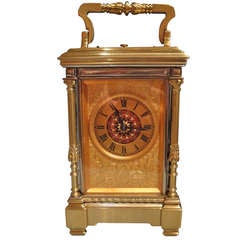 Antique French Gilt and Enamelled Striking Carriage Clock