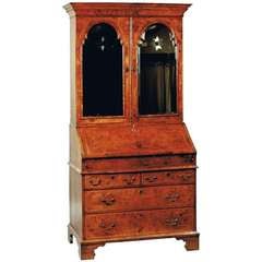 George I Period Walnut Bureau Bookcase