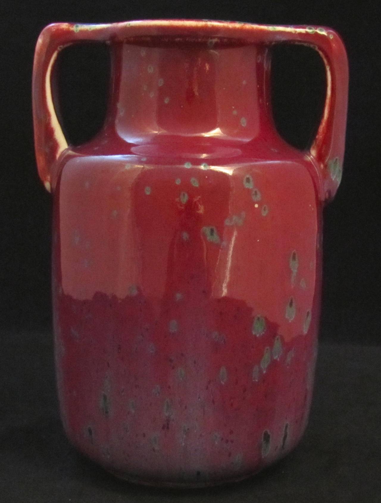 Ruskin High Fired Two Handled Vase