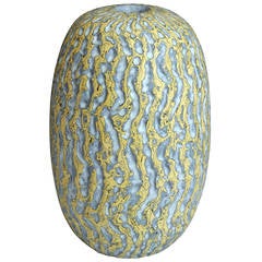 Yellow Black Vessel with Inverted Rim