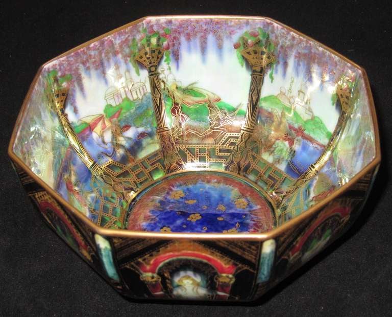 Wedgwood Fairyland Lustre Bowl decorated with Angles / Geisha to the exterior and Running Figures to the Interior 

 	WEDGWOOD FAIRYLAND LUSTRE (1917-1937)