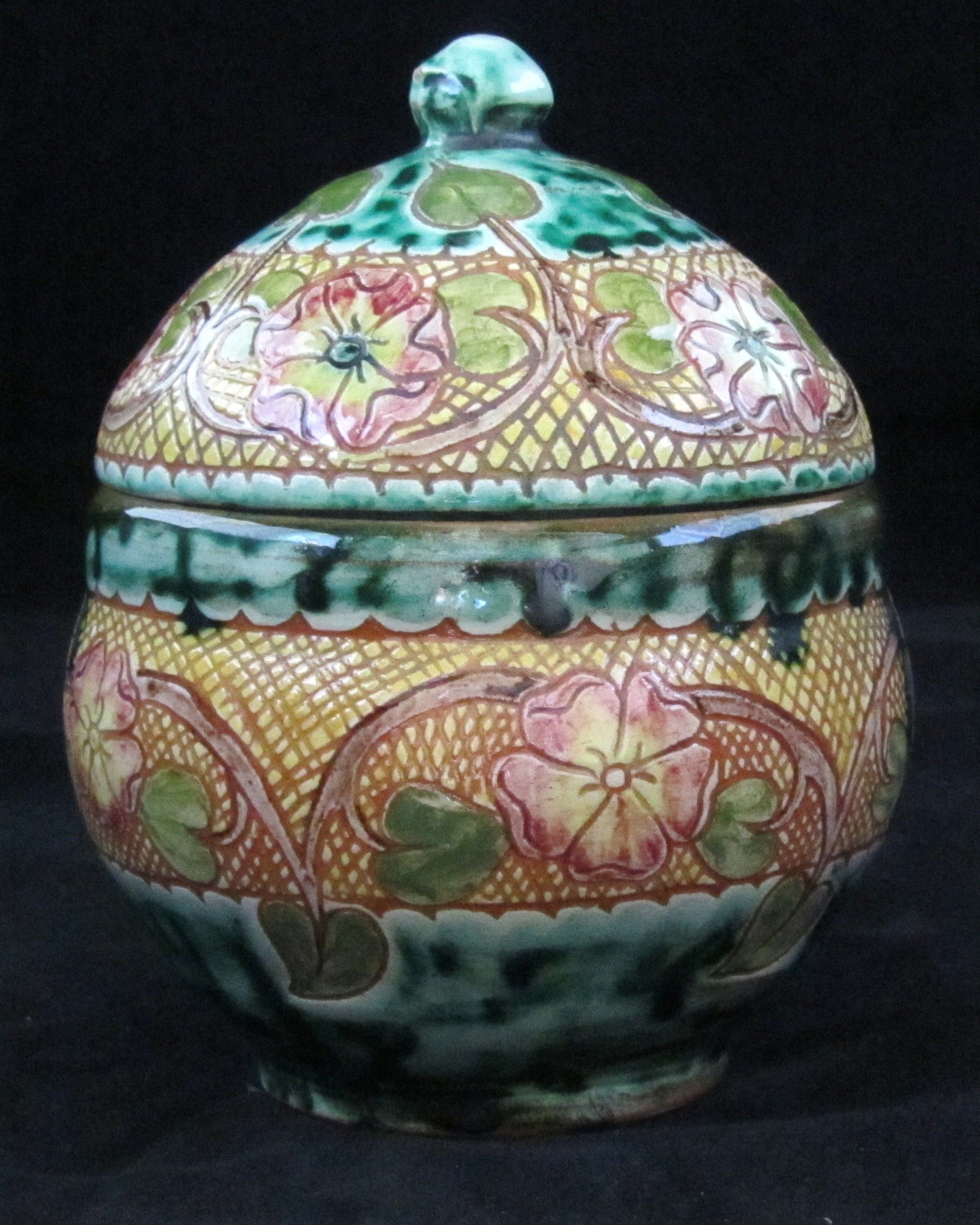 Della Robbia Lidded Jar in an Arts and Crafts design For Sale
