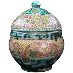 Della Robbia Lidded Jar in an Arts and Crafts design