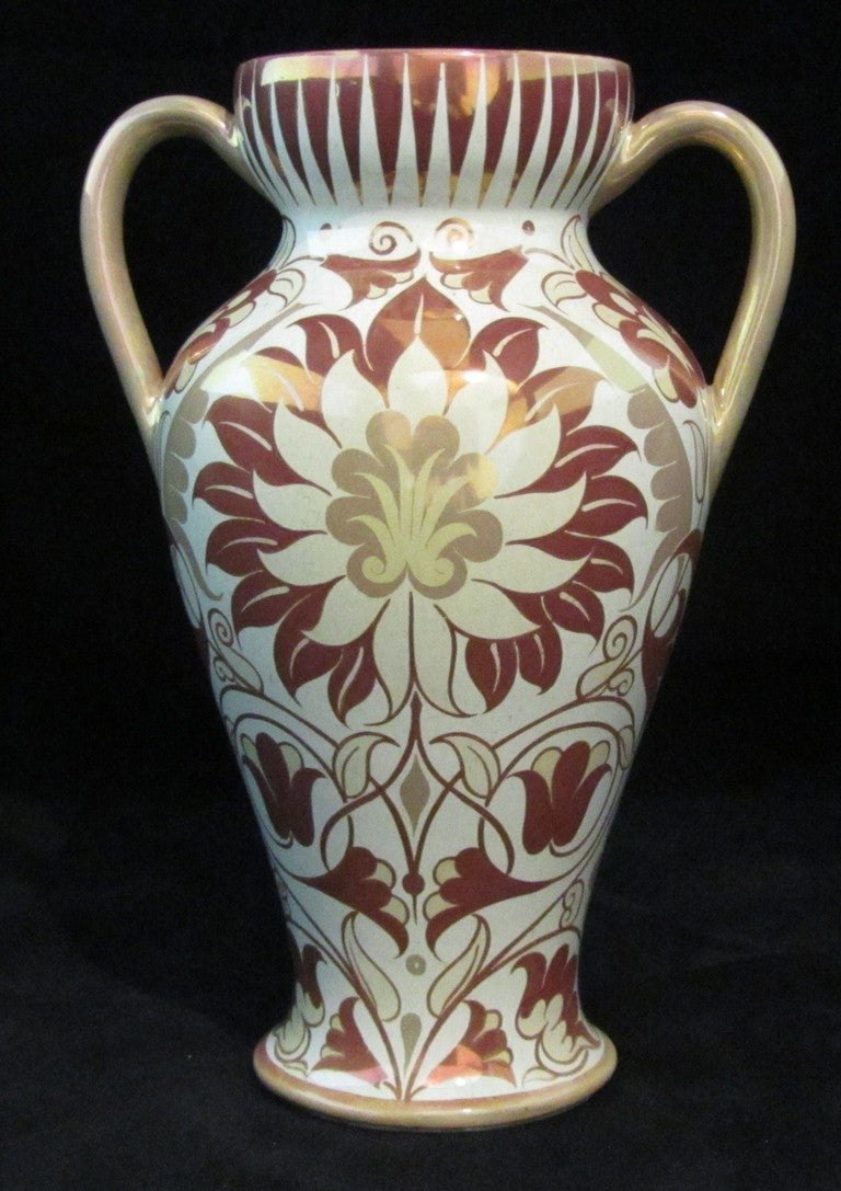 William De Morgan Two Handled Double Lustre Vase by James Hersey.