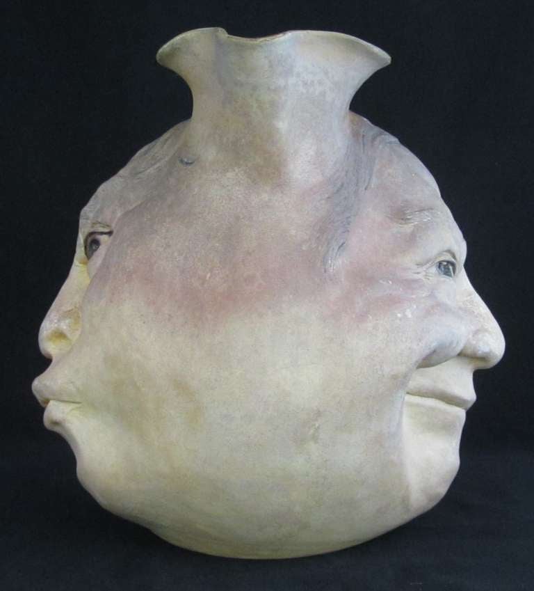 British Martin Brothers Face Jug