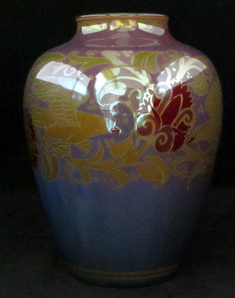 Pilkington's Lustre Vase decorated with Birds of Prey. Attributed to Richard Joyce.