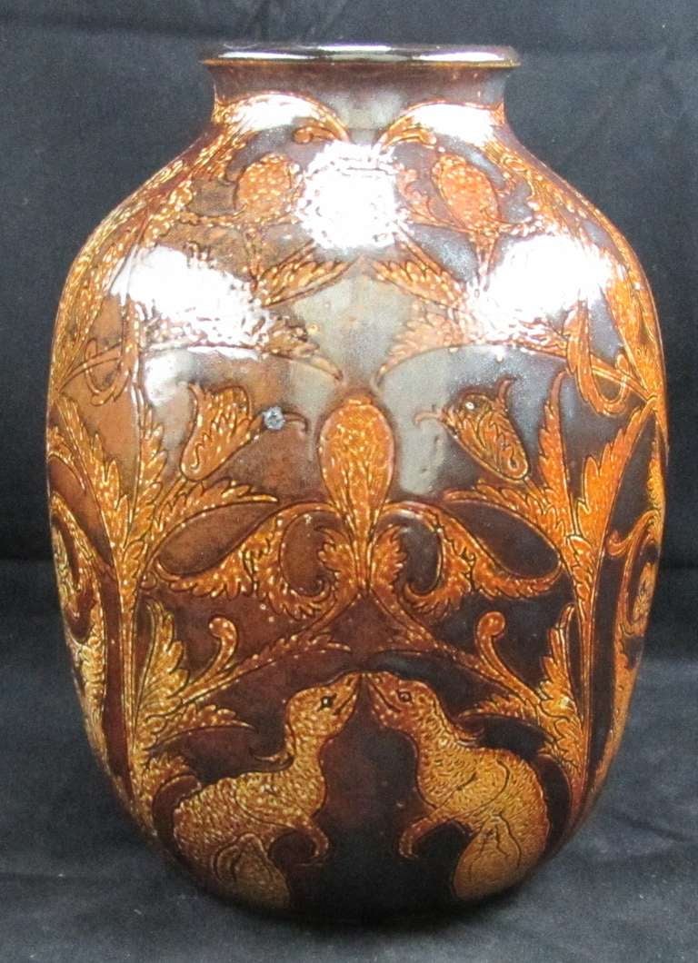 Martin Brothers Vase decorated with Grotesques