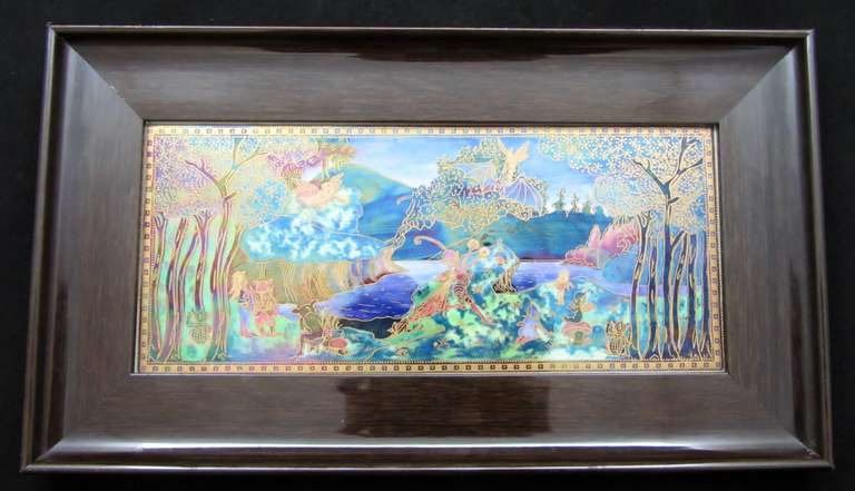 Frames Wedgwood Fairyland Lustre Plaque decorated in 