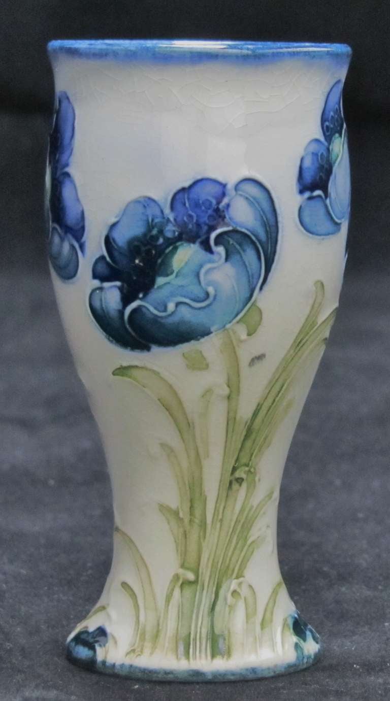 William Moorcroft for MacIntyre's miniature vase decorated with poppies