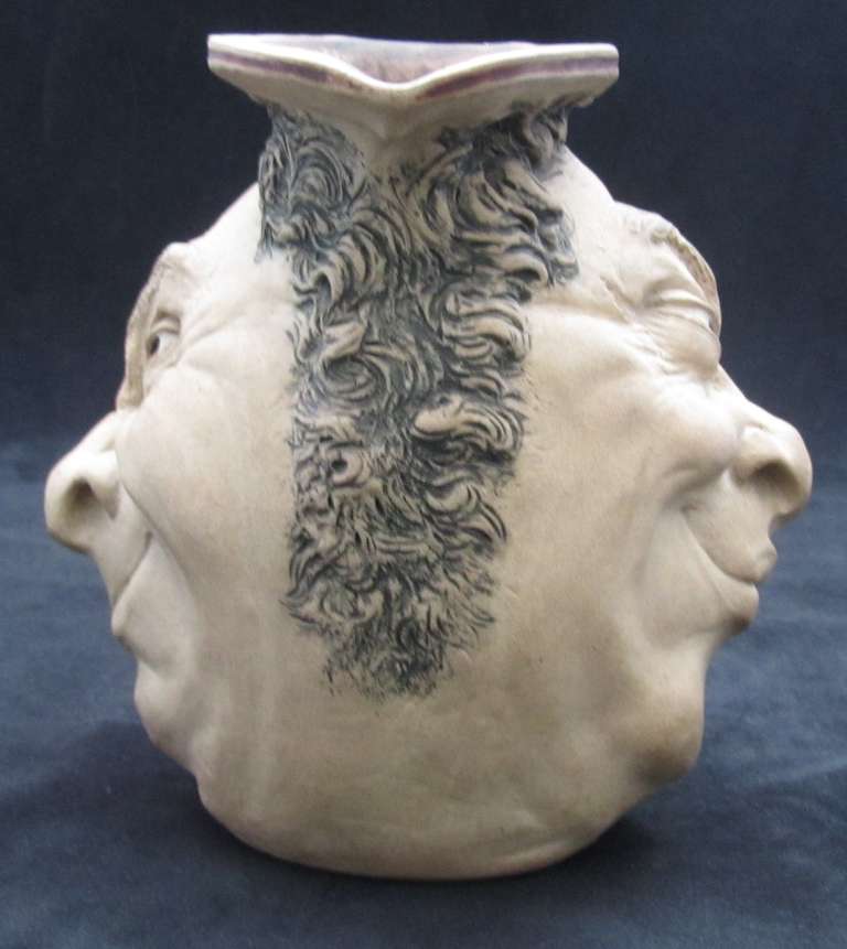 British Martin Brothers Face Jug