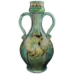 Vintage Della Robbia Two Handled Vase