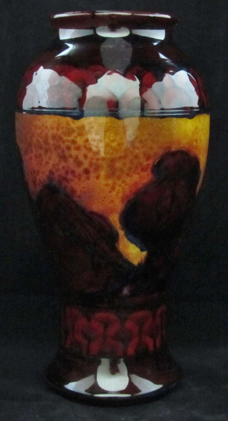 British William Moorcroft Flambe Dawn Vase For Sale
