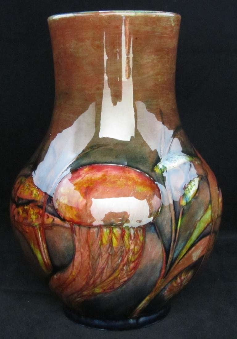 William Moorcroft Flambe Fish Vase