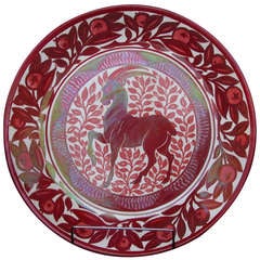 William De Morgan Ruby Lustre Charger