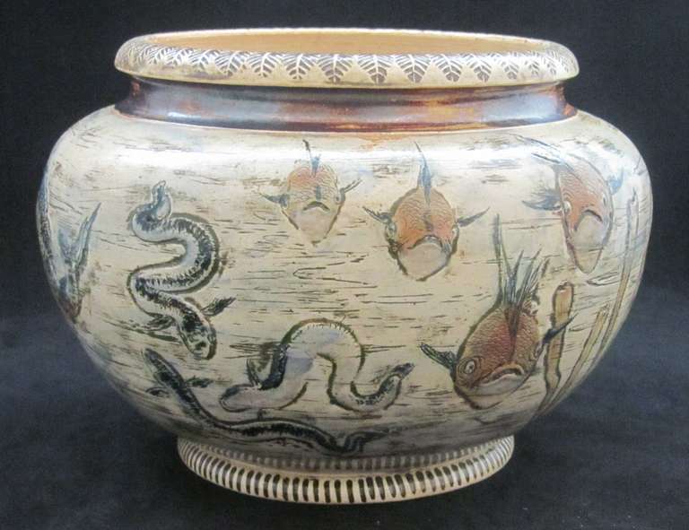 19th Century Martin Brothers Jardiniere For Sale