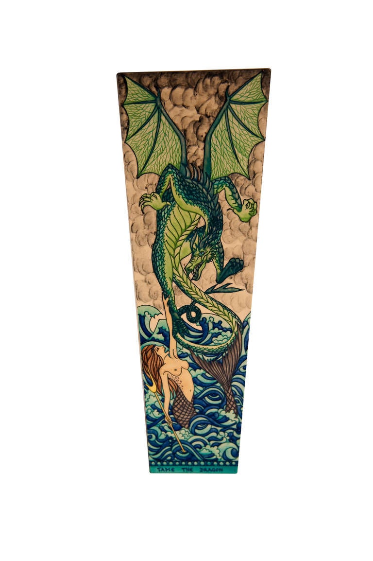 Heidi Warr Large Limited Edition "Dragon and Mermaid" Vase
