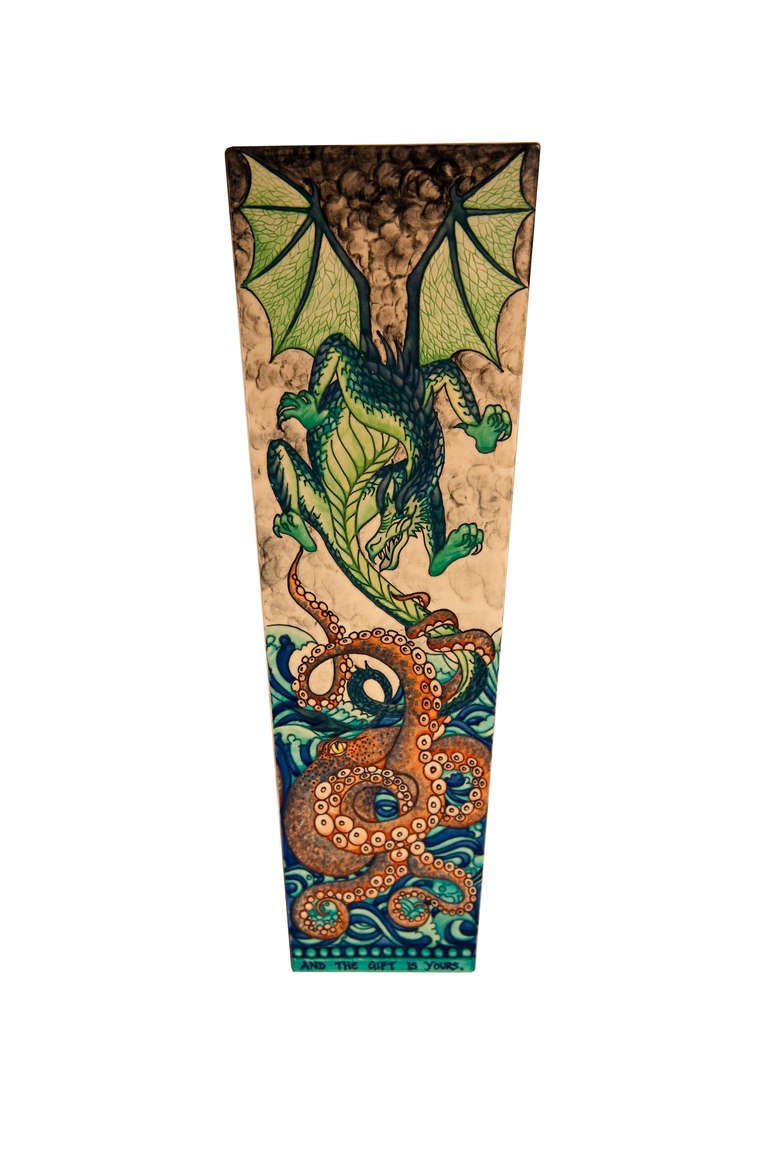 Heidi Warr Large Limited Edition "Dragon and Octopus" Vase